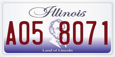 IL license plate A058071