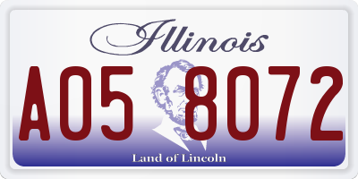 IL license plate A058072