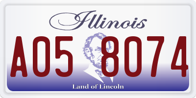 IL license plate A058074
