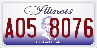 IL license plate A058076