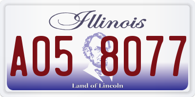 IL license plate A058077