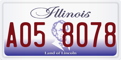 IL license plate A058078