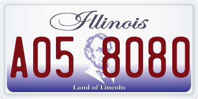 IL license plate A058080