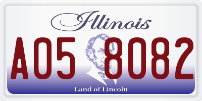 IL license plate A058082