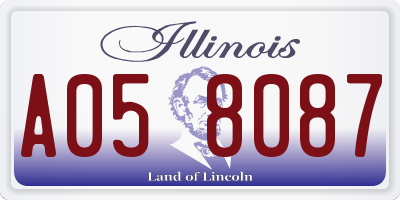 IL license plate A058087