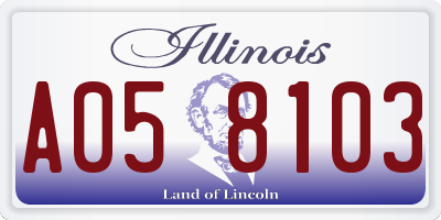 IL license plate A058103