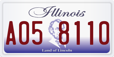 IL license plate A058110