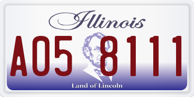 IL license plate A058111