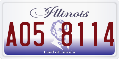 IL license plate A058114