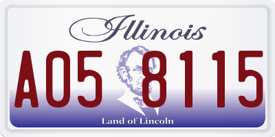IL license plate A058115