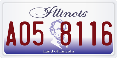 IL license plate A058116