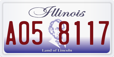IL license plate A058117