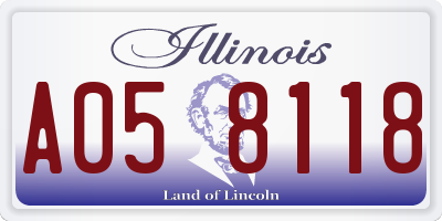 IL license plate A058118