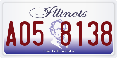 IL license plate A058138