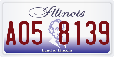 IL license plate A058139