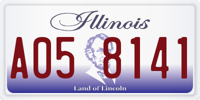 IL license plate A058141