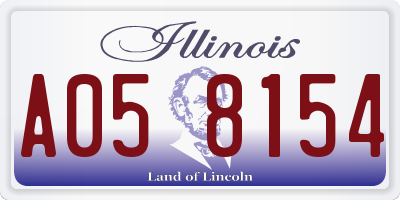 IL license plate A058154