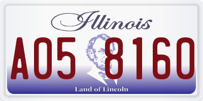 IL license plate A058160