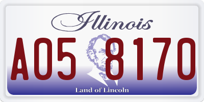 IL license plate A058170