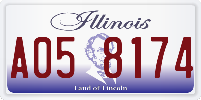 IL license plate A058174