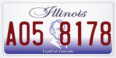 IL license plate A058178