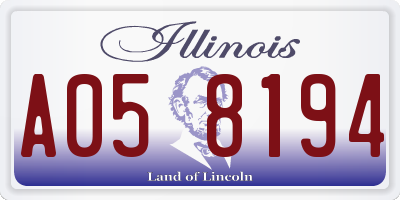 IL license plate A058194