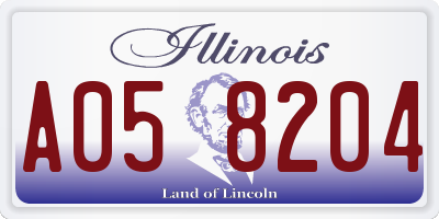 IL license plate A058204