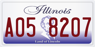 IL license plate A058207