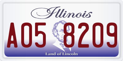 IL license plate A058209
