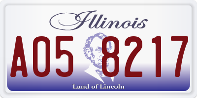 IL license plate A058217