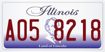 IL license plate A058218