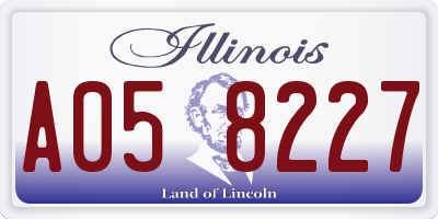 IL license plate A058227