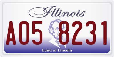IL license plate A058231