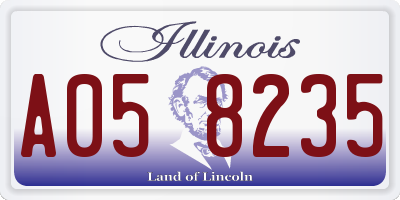 IL license plate A058235