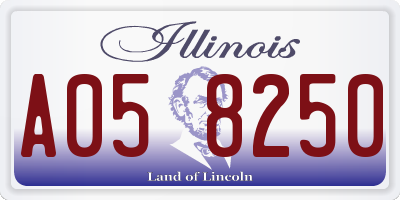 IL license plate A058250