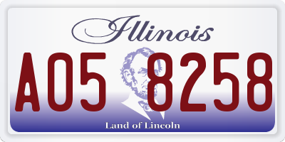 IL license plate A058258