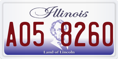 IL license plate A058260