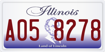 IL license plate A058278
