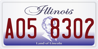 IL license plate A058302