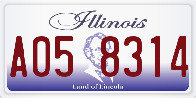 IL license plate A058314