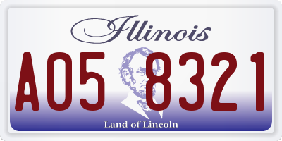 IL license plate A058321