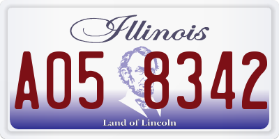 IL license plate A058342