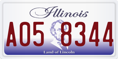 IL license plate A058344
