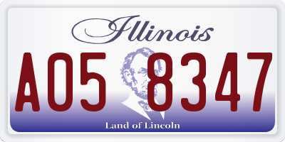 IL license plate A058347