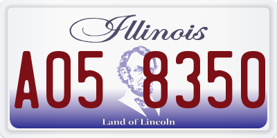 IL license plate A058350