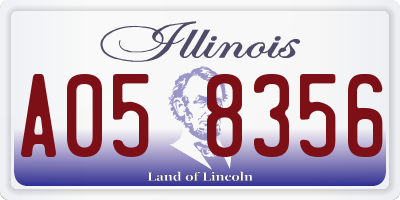 IL license plate A058356