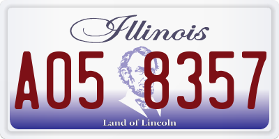 IL license plate A058357