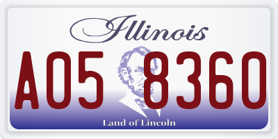 IL license plate A058360