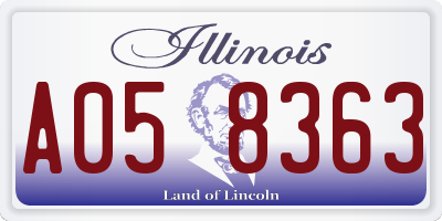 IL license plate A058363