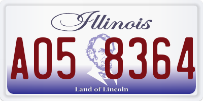 IL license plate A058364